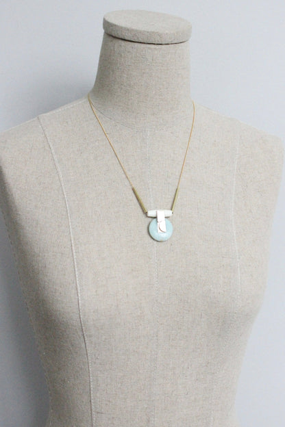 MLN120 Amazonite disc Artdeco  necklace