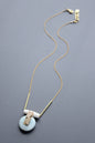 MLN120 Amazonite disc Artdeco  necklace