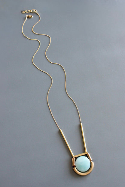 MLN128 Amazonite geometric necklace