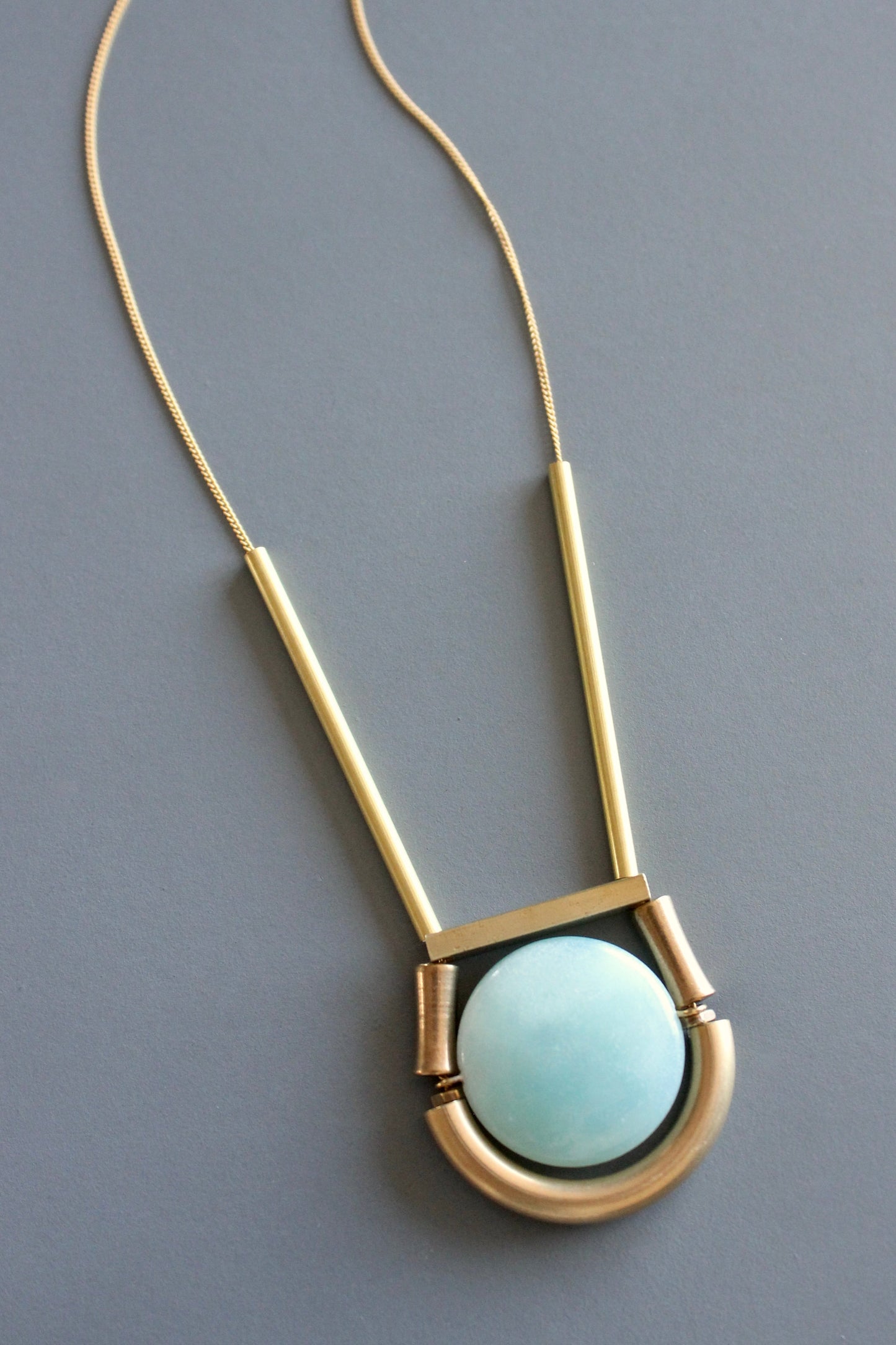 MLN128 Amazonite geometric necklace