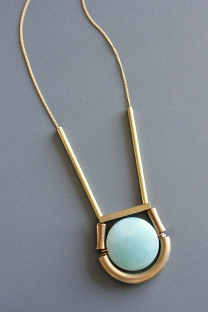 MLN128 Amazonite geometric necklace
