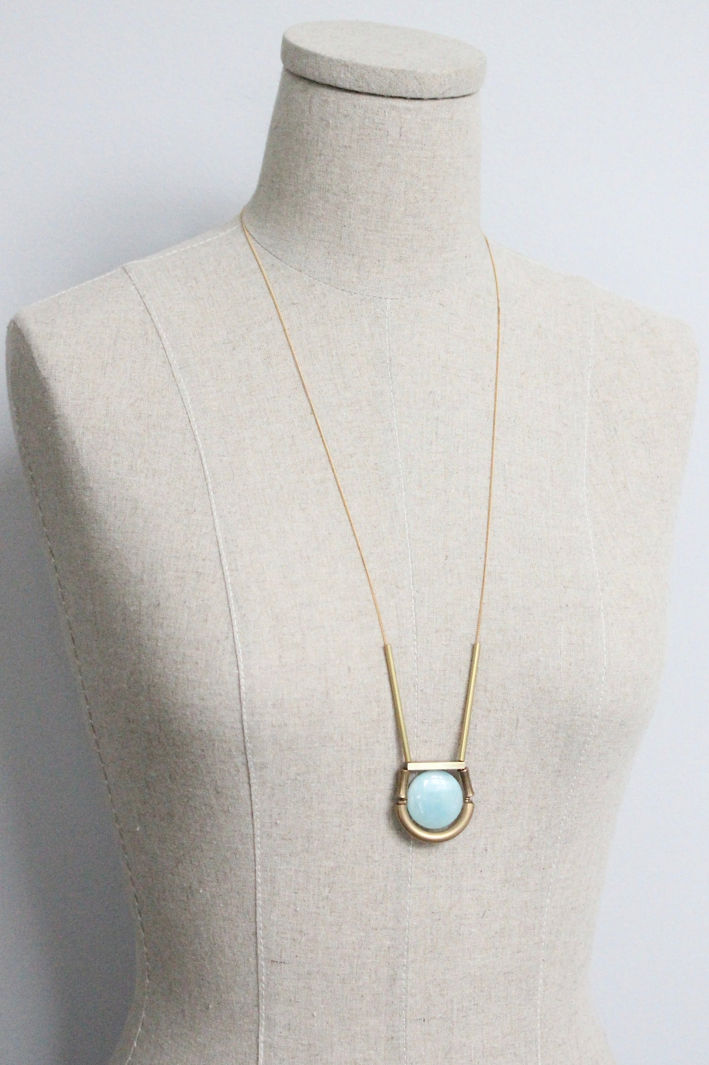 MLN128 Amazonite geometric necklace