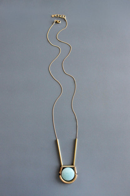 MLN128 Amazonite geometric necklace