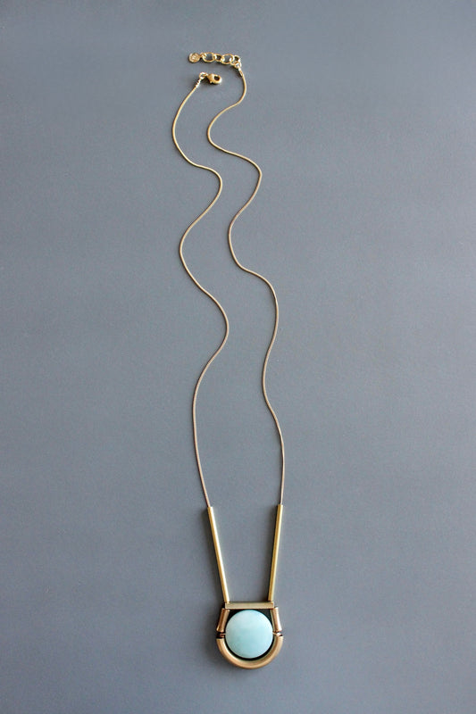 MLN128 Amazonite geometric necklace