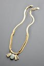 MLN216 Double strand snake chain and jade pendant Artdeco necklace