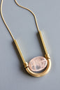 MLN217 Rose quartz geometric necklace
