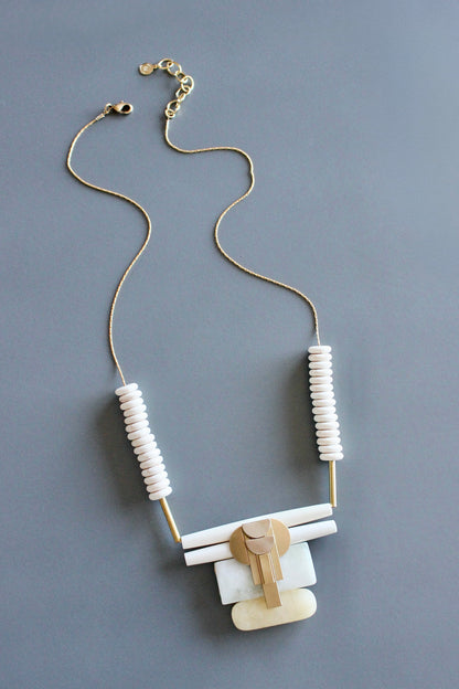 MLN222 New jade Artdeco pendant necklace