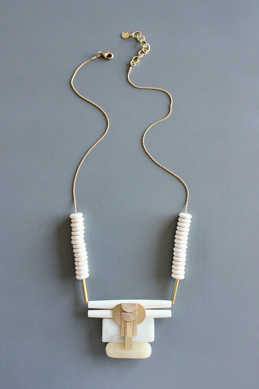 MLN222 New jade Artdeco pendant necklace