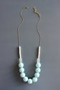 MLN228 Chunky ceramic and glass necklace