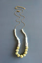 MLN230 Green turquoise and glass geometric necklace