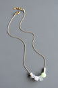 MLN318 Celadon and white glass necklace