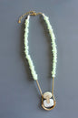 MLN322 Jasper and jade geometric necklace