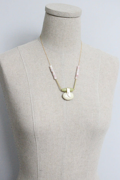 MLN420 Jade and jasper Artdeco necklace