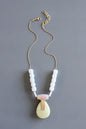 MLN518 Pink and lemon quartz Artdeco necklace