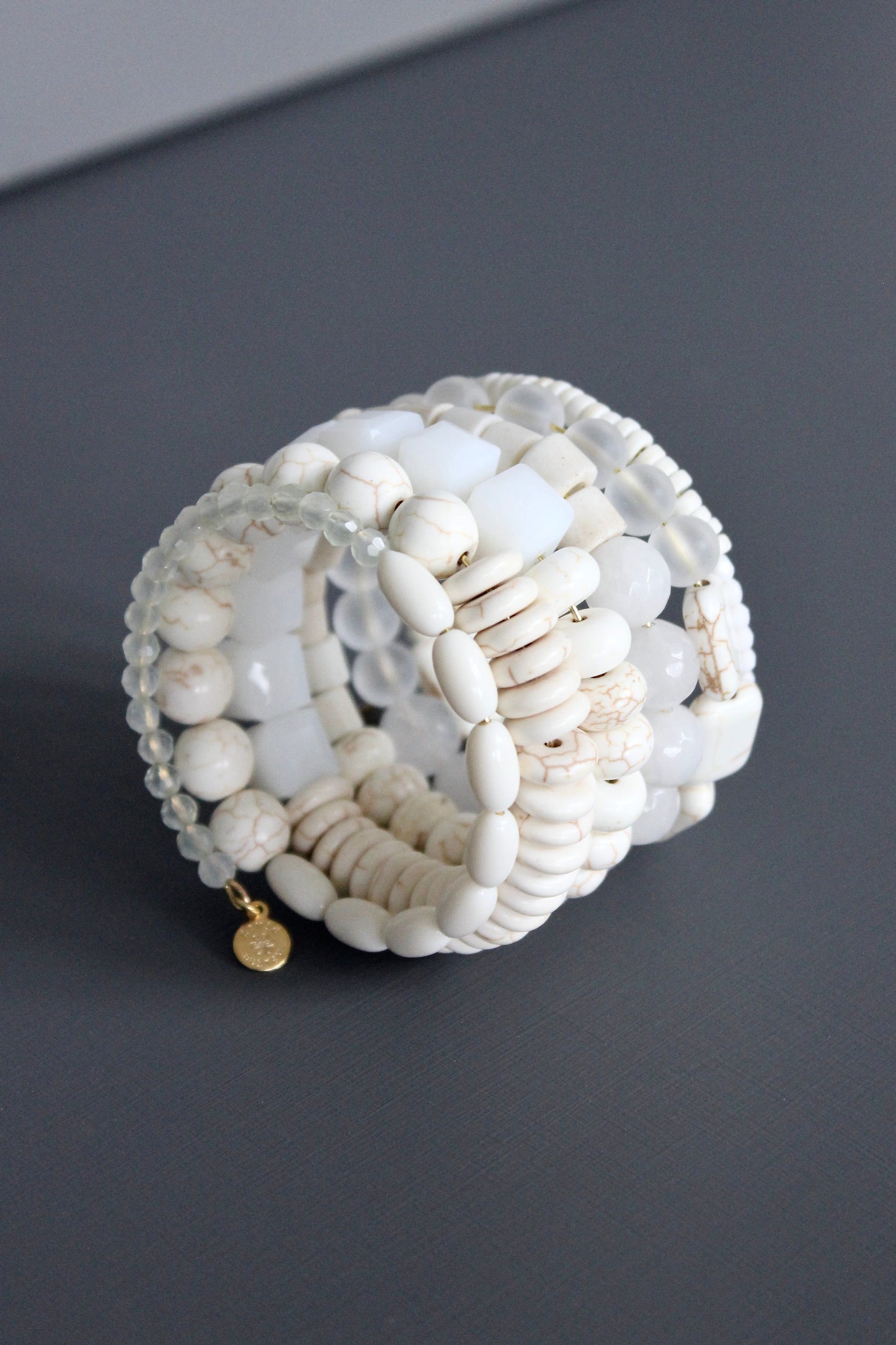 MLNB03 White on white wrap bracelet