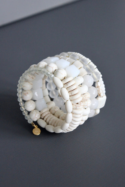 MLNB03 White on white wrap bracelet