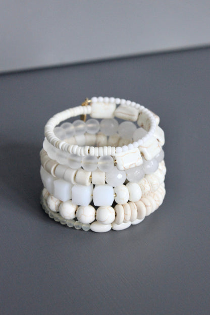 MLNB03 White on white wrap bracelet