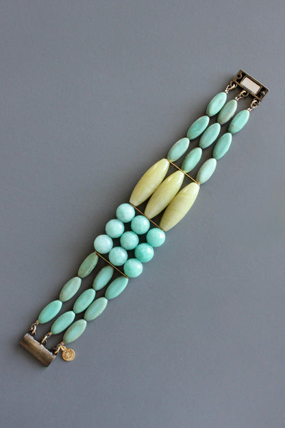MLNB05 Turquoise and yellow jade bracelet
