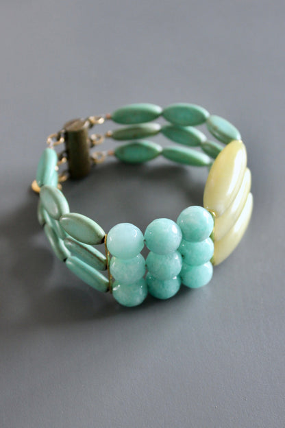 MLNB05 Turquoise and yellow jade bracelet