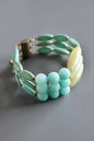 MLNB05 Turquoise and yellow jade bracelet