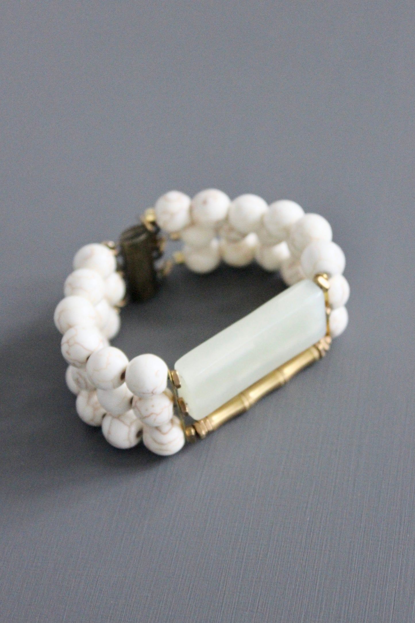 MLNB06 New jade and white turquoise  bracelet