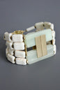 MLNB08 New jade and white turquoise Artdeco bracelet