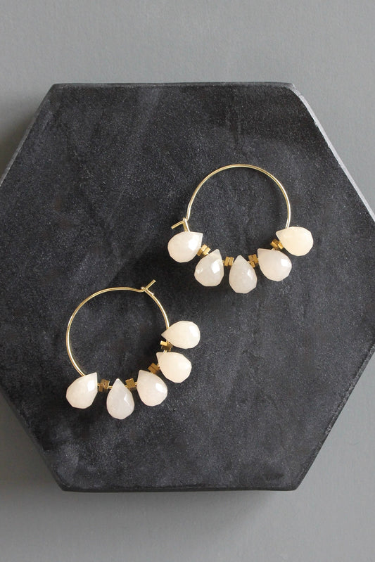 MLNE02 Dyed jade mini hoops