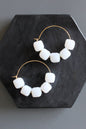 MLNE06 Opal glass hoop earrings