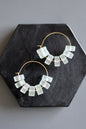 MLNE07 Matte glass hoop earrings