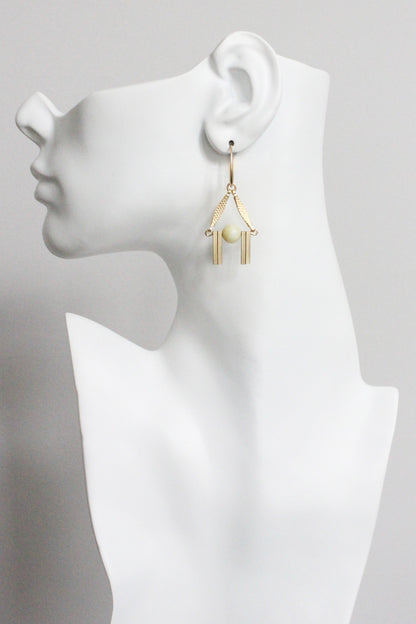 MLNE14 Lemon jade Artdeco earrings