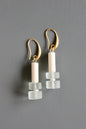 MLNE16 Glass and magnesite geometric earrings