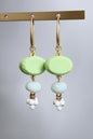 MLNE17 Vintage mint glass earrings
