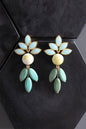 MLNE21 Post earrings with vintage glass and turquoise