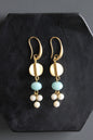 MLNE24 Amazonite and glass earrings