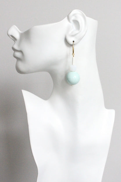 MLNE31 Chunky ceramic and glass earrings