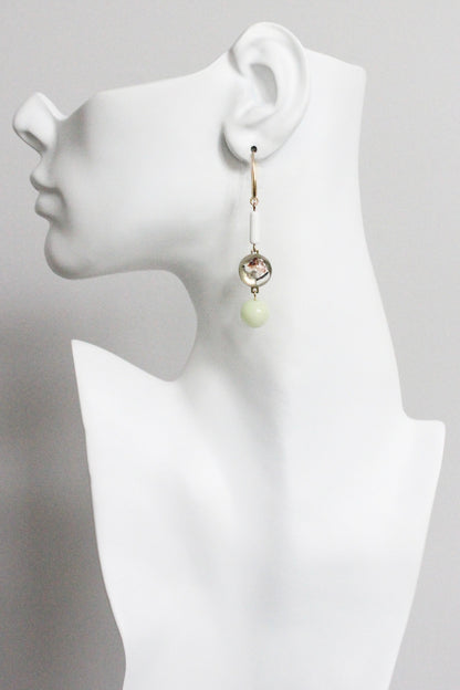 MLNE33 Vintage doggie glass cluster earrings