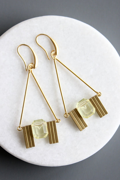 MLNE37 Acrylic jonquil Artdeco earrings