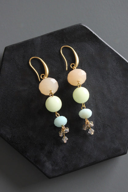 MLNE45 Jade and glass earrings