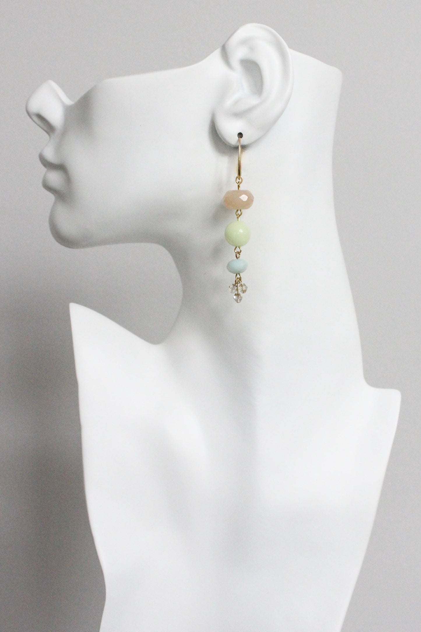 MLNE45 Jade and glass earrings