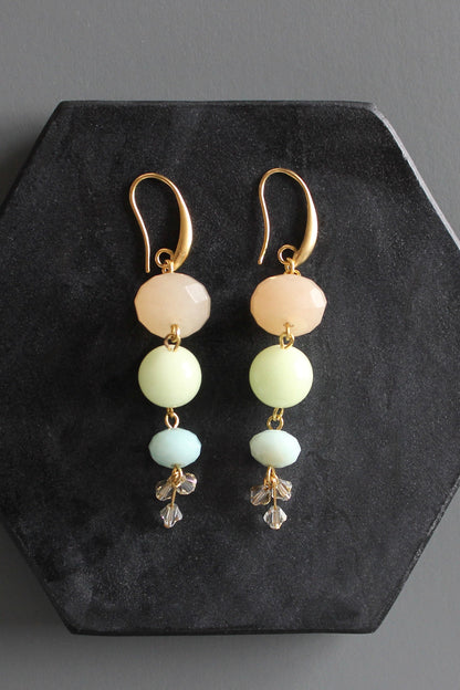 MLNE45 Jade and glass earrings