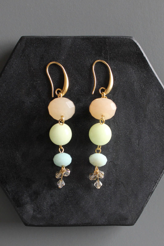 MLNE45 Jade and glass earrings