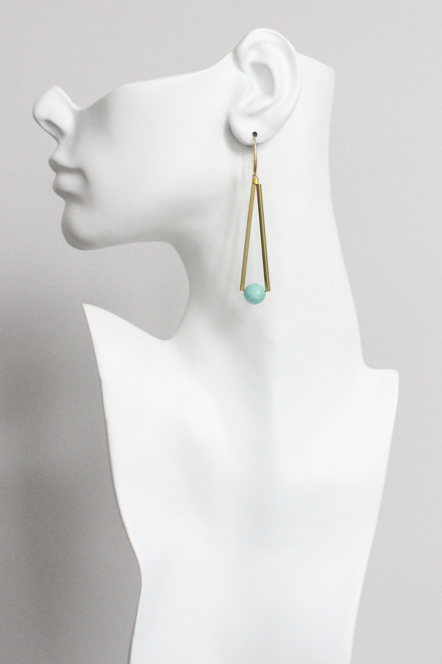 MLNE47 Amazonite geometric earrings