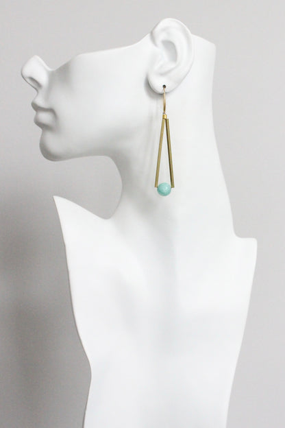 MLNE47 Amazonite geometric earrings