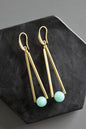 MLNE47 Amazonite geometric earrings