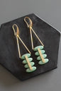 MLNE51 Turquoise and brass Artdeco earrings