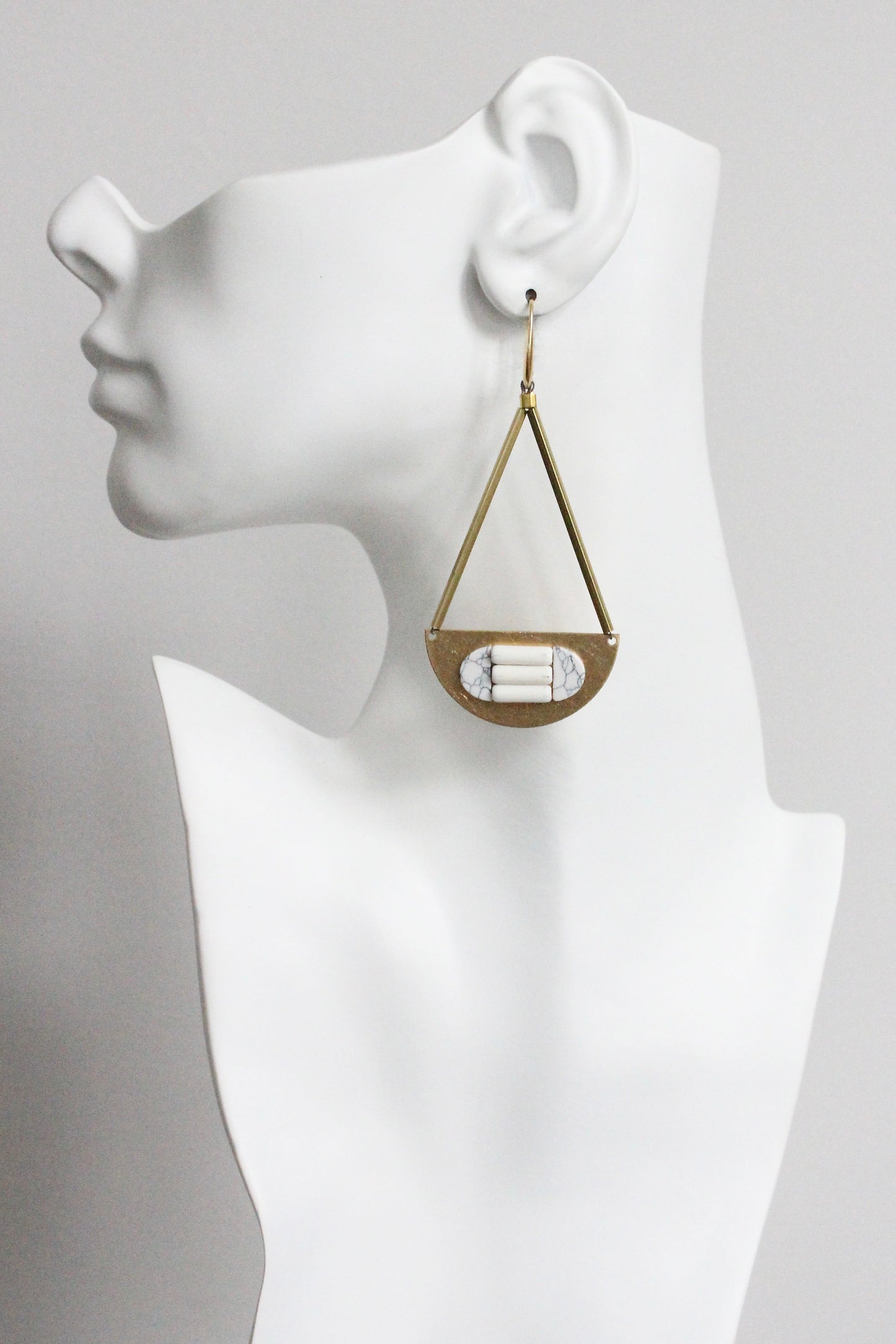 MLNE56 Turquoise and brass Artdeco  earrings