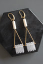 MLNE57 Frosted glass fringe geometric earrings