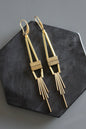 MLNE59 Hematite and brass Artdeco earrings