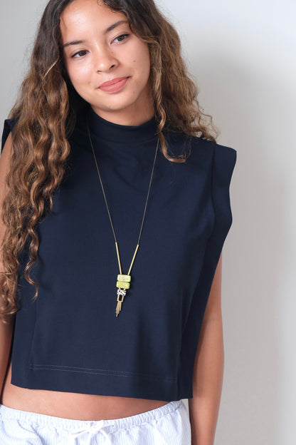 LEX130 Jasper ArtDeco pendant necklace