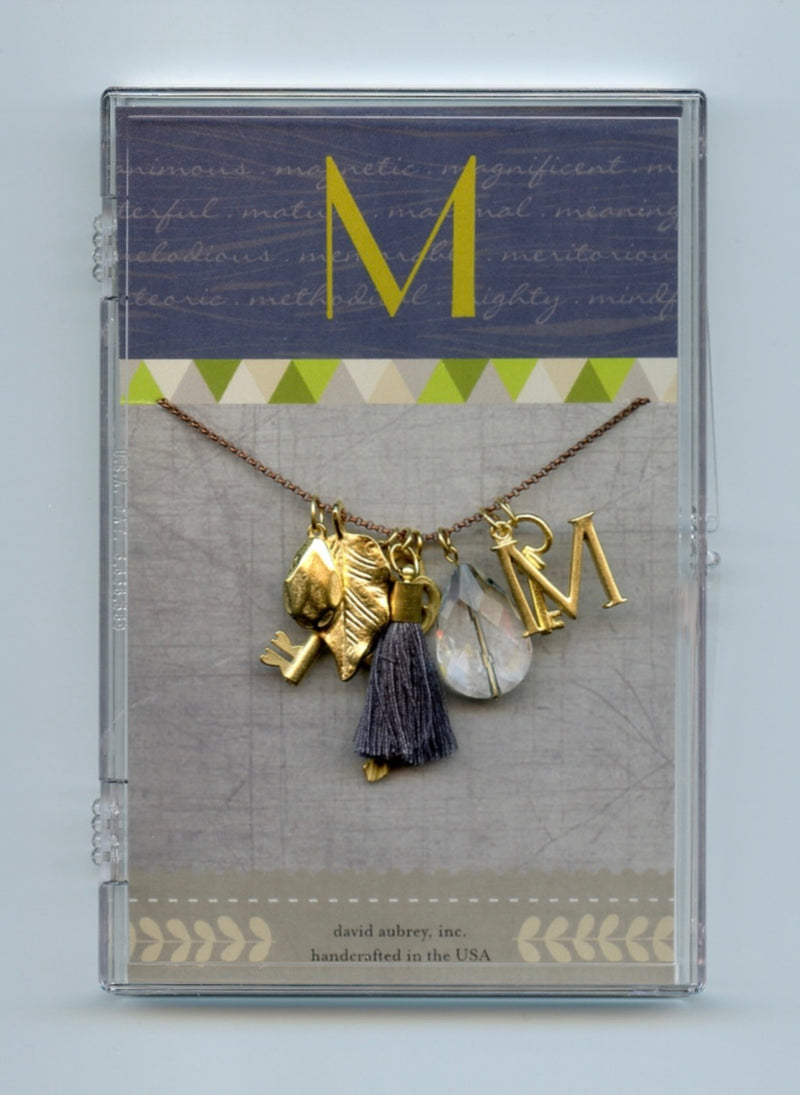 Monogram Charm Tassel Necklace (A to Z)